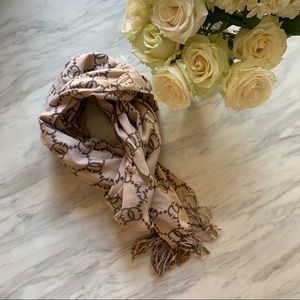 Tan and brown large scarf/ wrap